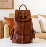 Leather Backpack for Men & Women, Handmade Vintage Laptop Backpack, Travel Leather Rucksack, College Work Bag, Gift