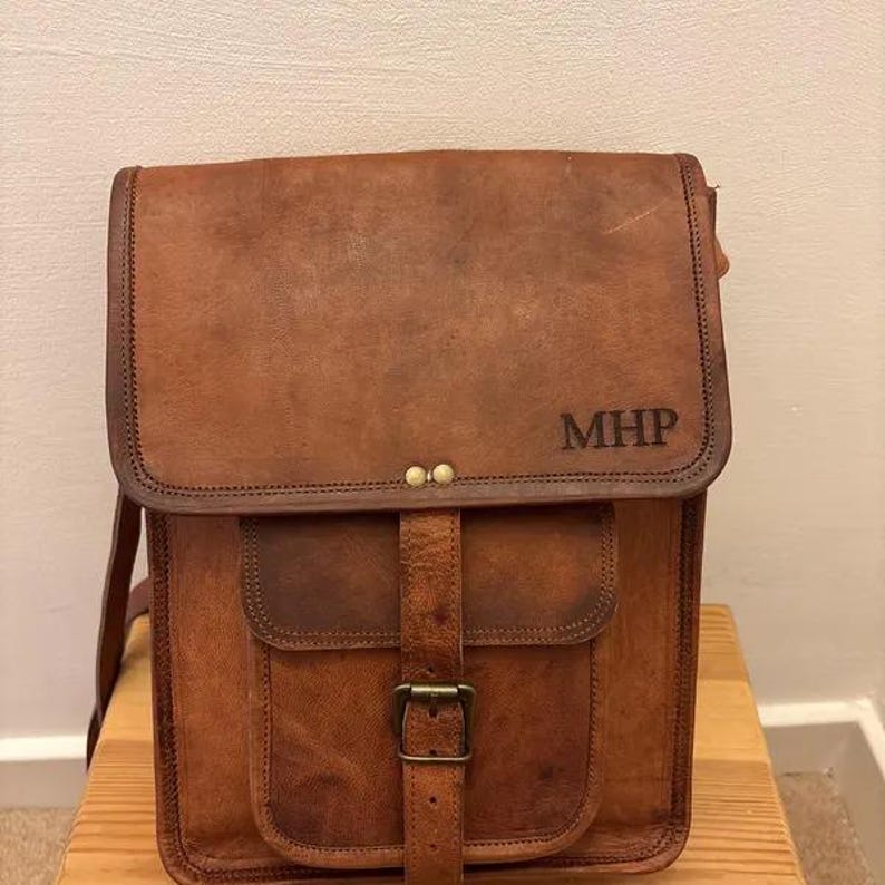 Vintage Leather Crossbody Bag for Men & Women, Full Grain Leather Messenger Bag, Handmade Rustic Shoulder Satchel, Everyday Travel Sling Bag