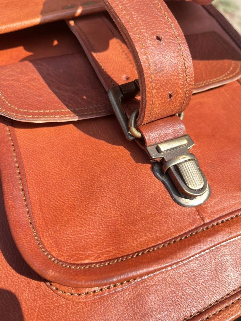 Vintage Leather Crossbody Bag for Men & Women, Full Grain Leather Messenger Bag, Handmade Rustic Shoulder Satchel, Everyday Travel Sling Bag