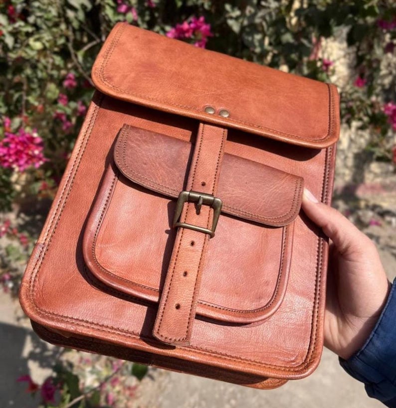 Vintage Leather Crossbody Bag for Men & Women, Full Grain Leather Messenger Bag, Handmade Rustic Shoulder Satchel, Everyday Travel Sling Bag